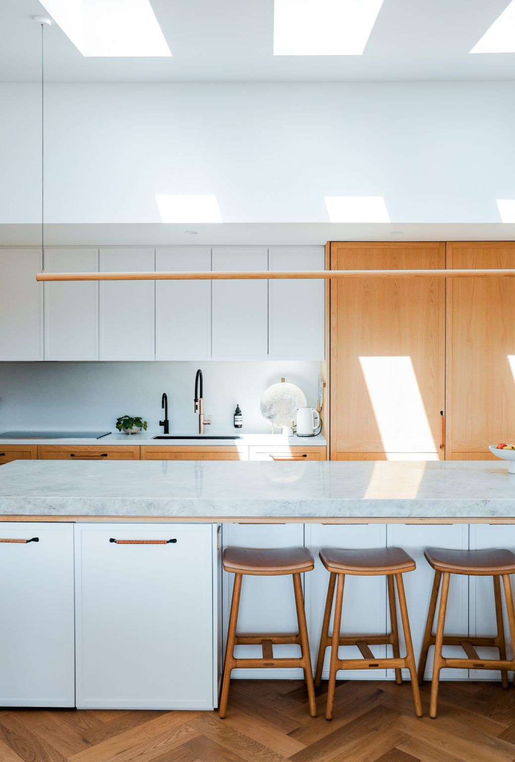 A generous kitchen with a view.